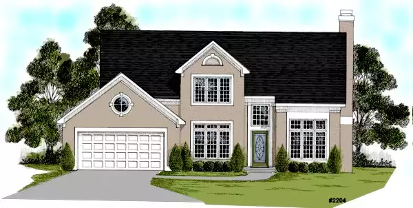 image of 2 story european house plan 7606